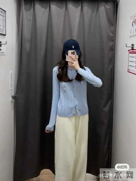 优衣库纽花针织衫色5色试穿合集