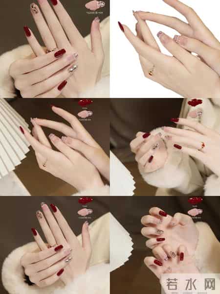 红到发黑!这副穿戴甲把过年氛围感焊在手上