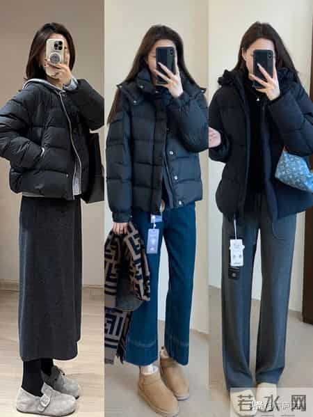 黑色羽绒服的洋气穿法，学会了整个冬天不重样