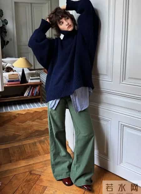 毛衣，配阔腿裤更好看！