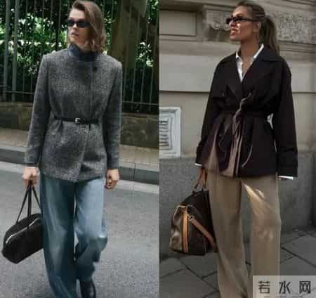 短大衣+阔腿裤,羽绒+阔腿裤,冬天这样穿,告别臃仲,穿出不一样的感觉