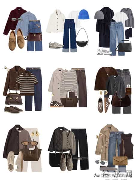 一周不重复简约时尚，解锁春日松弛感穿搭，勃艮第红与丹宁的碰撞