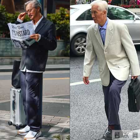 被上海街拍爷爷惊艳！白发不染衣装有型，中老年穿搭就该这么体面