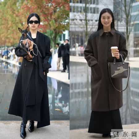 去了上海、杭州才发现：大衣下面不一定要搭长裤，这样穿会更时髦