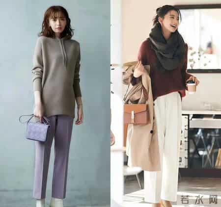 今年流行“毛衣+烟管裤”，这样穿时髦又显高，特别适合中年女人