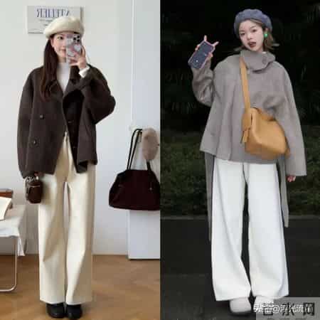 “白色阔腿裤”要这么穿才好看！学会这2个搭配技巧，时髦又好看