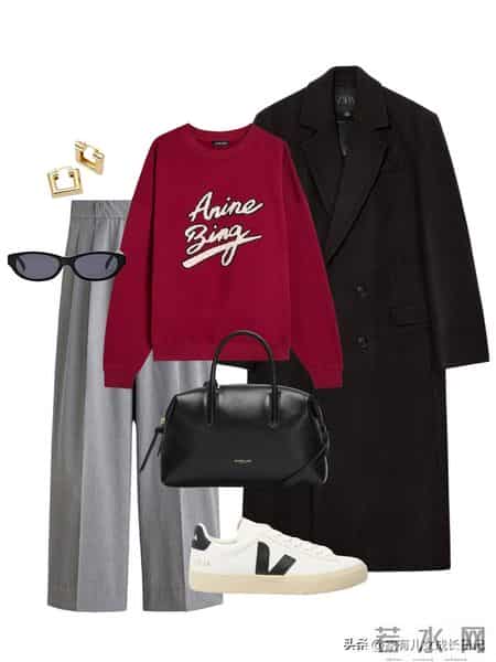 早春穿搭灵感:用色彩打破沉闷知识分子风:红色针织的亮眼点缀