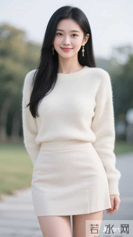 早春穿搭-毛衣+半裙