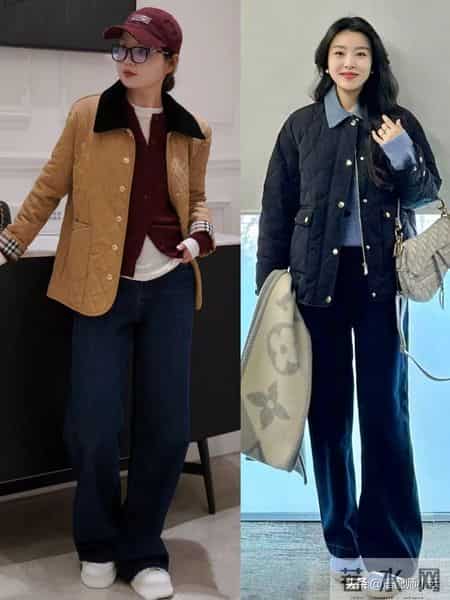 这才是冬天回头率最高的穿法：奶奶棉服+牛仔裤，时髦保暖又高级
