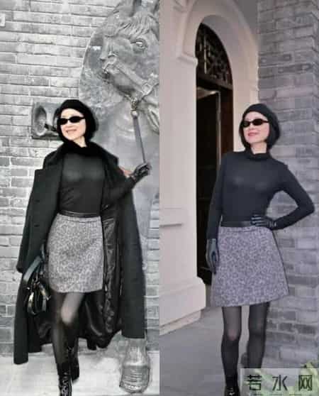 这位55岁成都妈妈太会穿，她的皮靴、球鞋搭配，一套比一套时髦