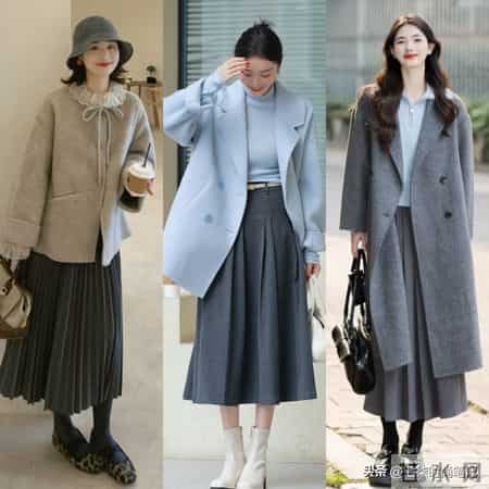 大衣+长裙，温柔又气质，永不过时的好看