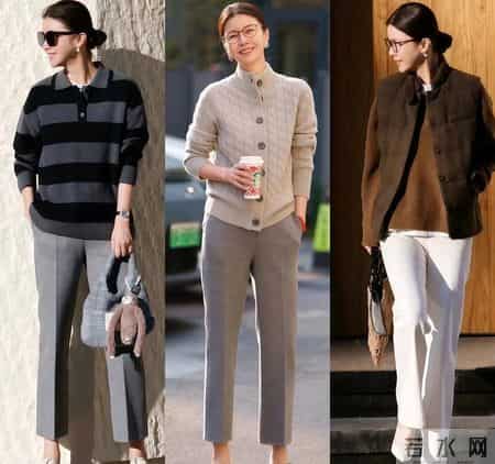今年流行“毛衣+烟管裤”，这样穿时髦又显高，特别适合中年女人