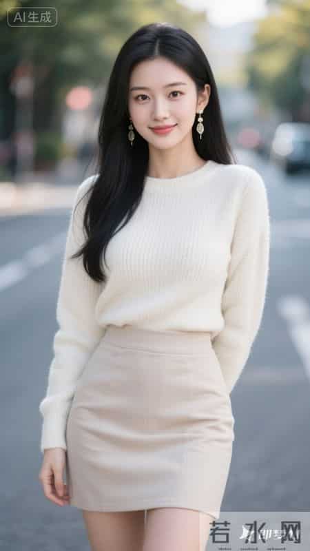 早春穿搭-毛衣+半裙