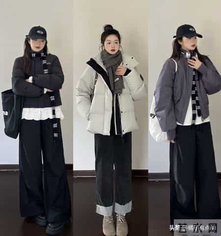 27套入冬穿搭示范：“羽绒服+牛仔裤”，时髦不露腿，保暖还舒适