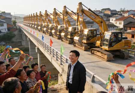 我掏800万给村里建桥，通车全村庆祝没人请我，我叫来20辆挖掘机