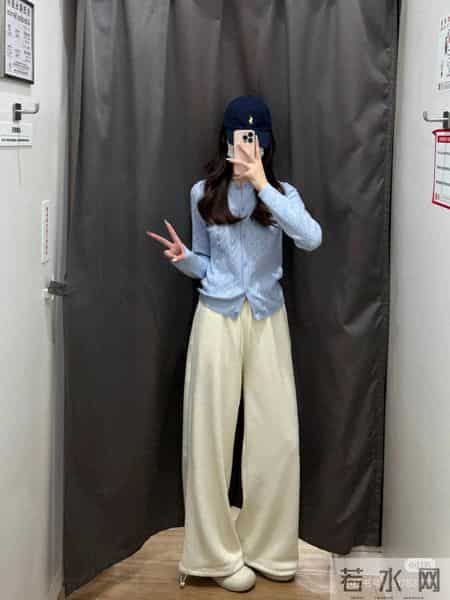 优衣库纽花针织衫色5色试穿合集