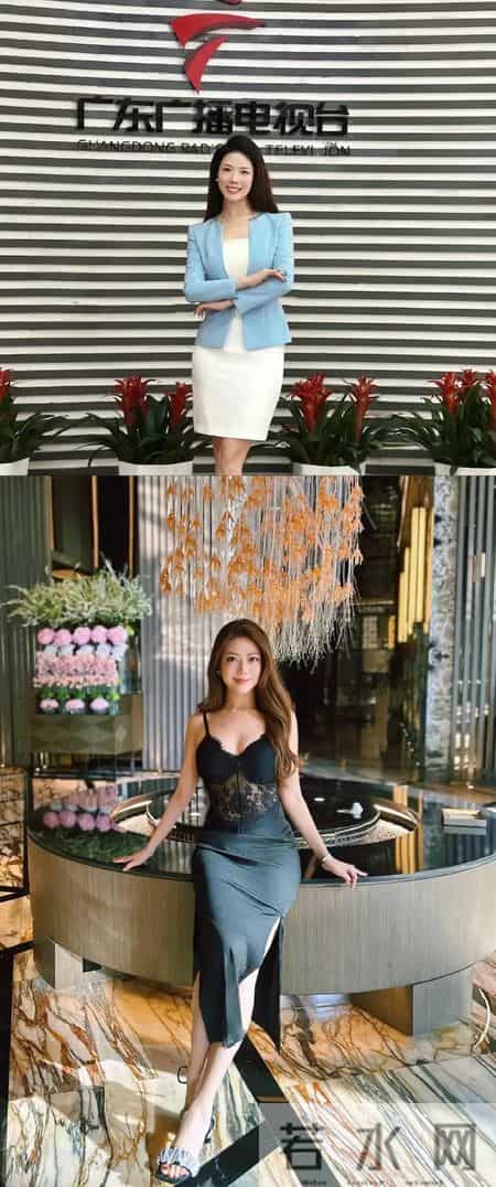 广东省台女主持人下班前后的穿搭，蕾丝吊带裙子也太反差了
