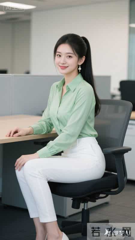 今日职场穿搭-浅绿+白，专业又显气质，工作状态满分