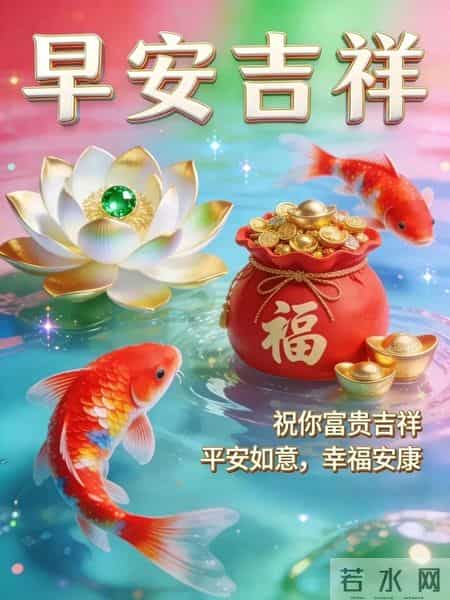 精选30张高清红色背景早安祝福图