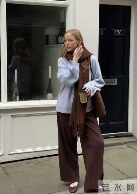 毛衣，配阔腿裤更好看！