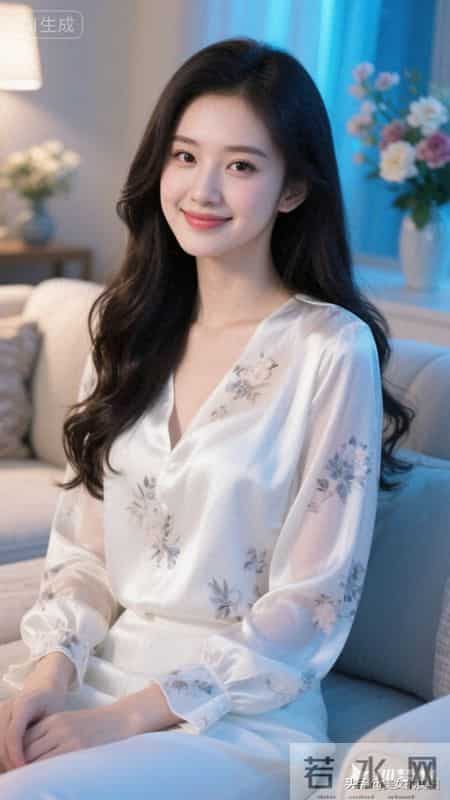 米雪纺睡衣的女人