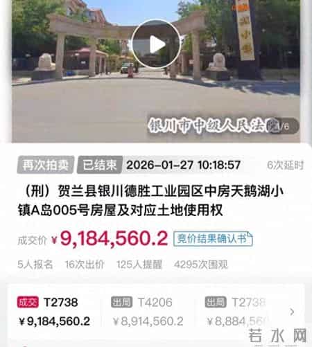 宝塔石化集团前实控人别墅再拍落锤,曾因票据诈骗罪被判无期徒刑