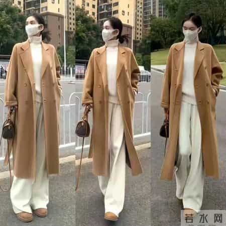 棕色大衣搭配“4条”直筒裤，让你美美过冬季，时髦大气不分年纪
