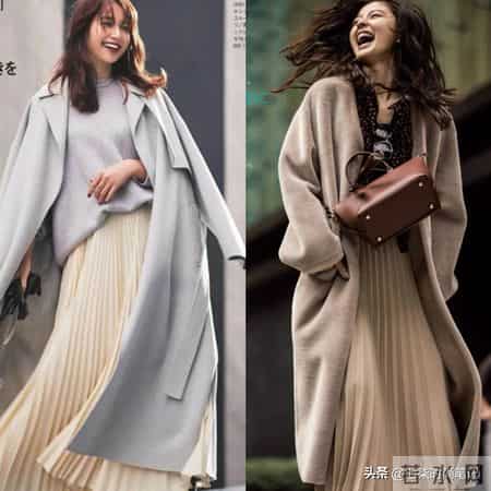 大衣+长裙，温柔又气质，永不过时的好看