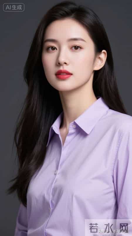 淡紫色衬衫自带清新柔和感，简约版型利落又优雅