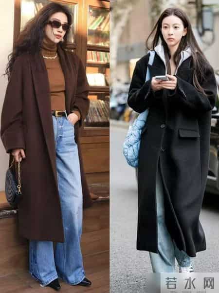 “大衣+牛仔裤”今年冬天最流行的穿搭，这样穿时髦松弛又减龄！