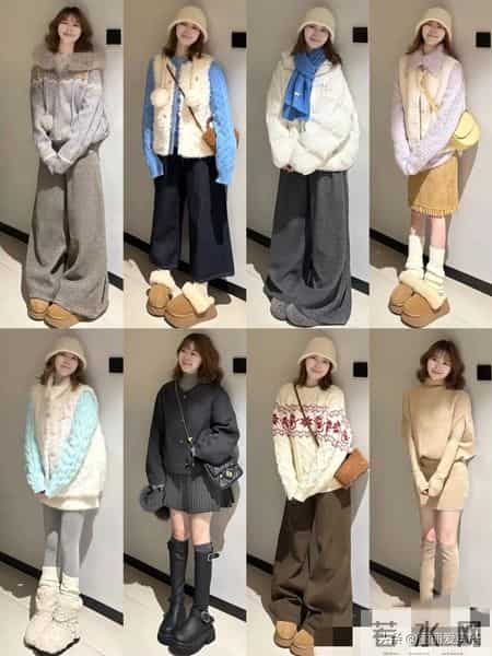 32套冬日韩系甜美穿搭｜把软乎乎穿在身上