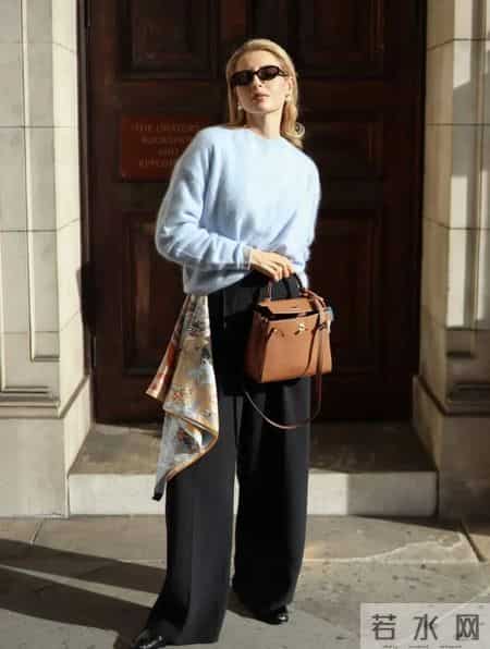 毛衣，配阔腿裤更好看！