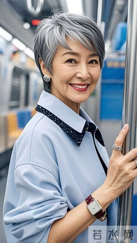 被13位地铁奶奶发型惊艳到了！白发不染-不穿老年装-气质不输明星