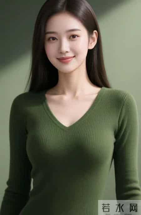 绿色针织衫女孩
