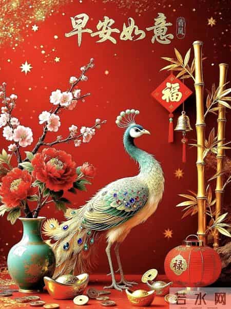 精选30张高清红色背景早安祝福图