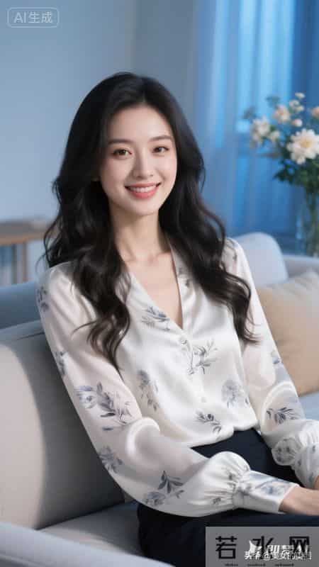 米雪纺睡衣的女人