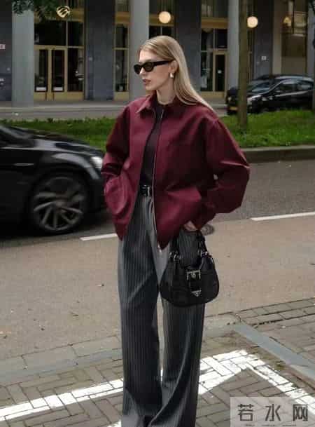 灰色阔腿裤,这样搭真的很高级!