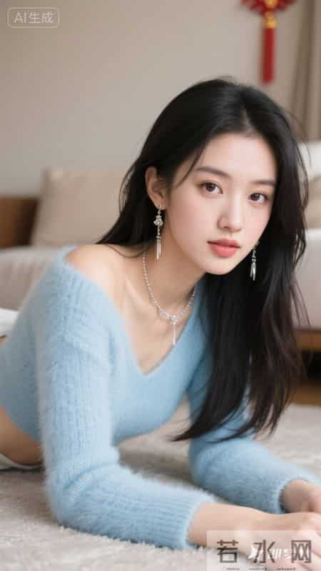 浅蓝软糯毛衣，居家松弛感拉满，温柔又治愈