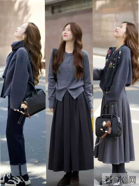 灰蓝色秋冬穿搭这氛围感谁顶得住啊