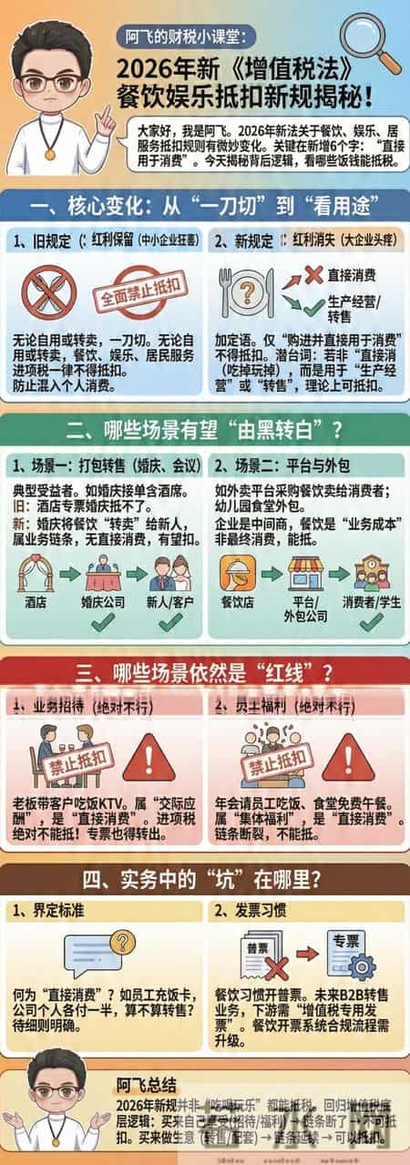 别再把吃饭发票扔了！新税法这个潜规则，让餐饮娱乐有望抵扣