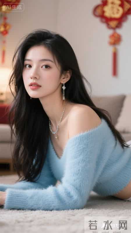 浅蓝软糯毛衣，居家松弛感拉满，温柔又治愈