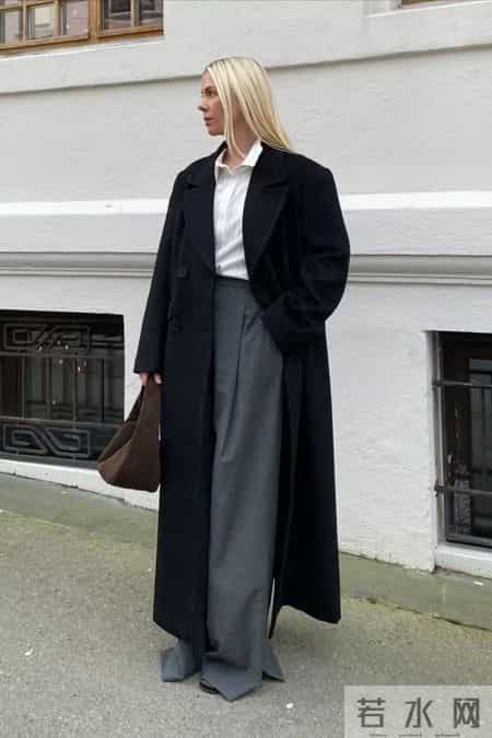 灰色阔腿裤,这样搭真的很高级!