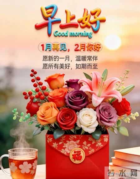 2月1日、星期日，最新早安好祝福漂亮图片精选，新的一天早上好