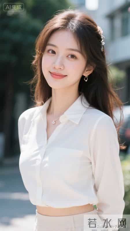 清爽温柔的都市轻氧风~白色短款衬衫搭配牛仔下装简约利落