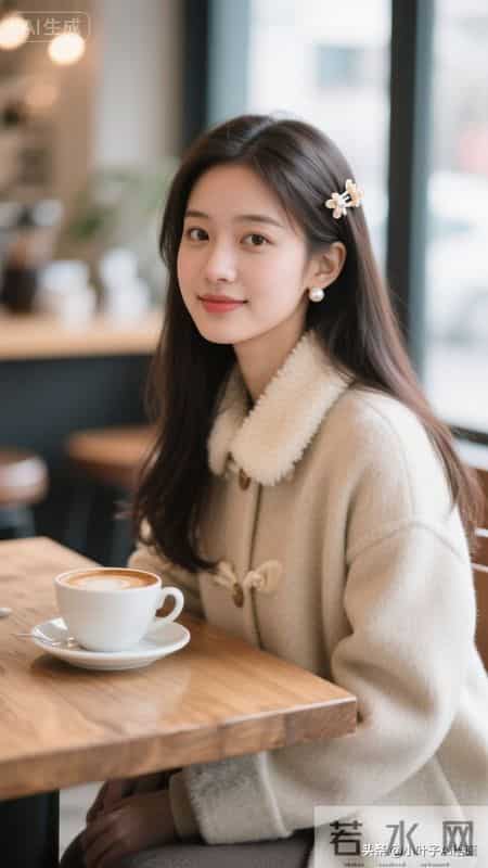 精致温柔的轻法式名媛风~浅格纹粗花呢外套搭配毛绒领边