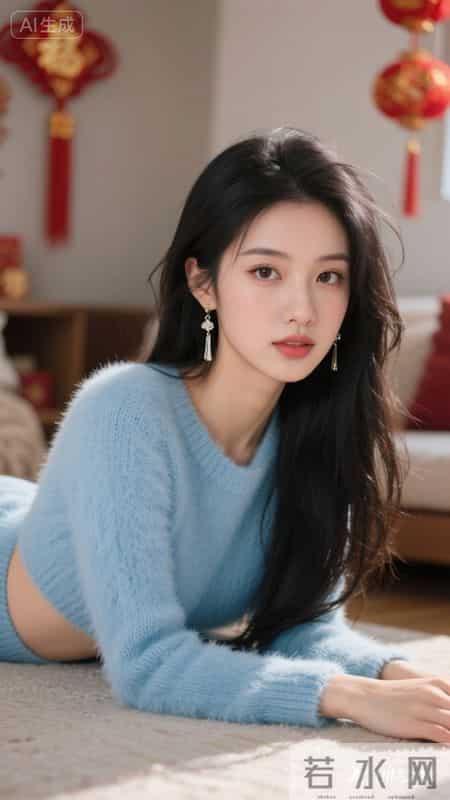 浅蓝软糯毛衣，居家松弛感拉满，温柔又治愈