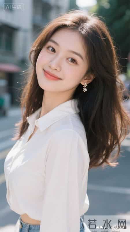 清爽温柔的都市轻氧风~白色短款衬衫搭配牛仔下装简约利落