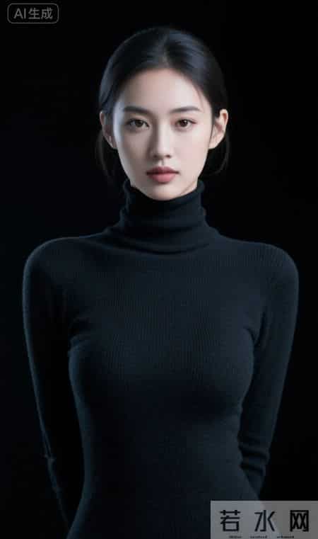 针织高领连衣裙的风采