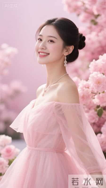 浅粉吊带纱裙轻盈温柔，简约又显甜美