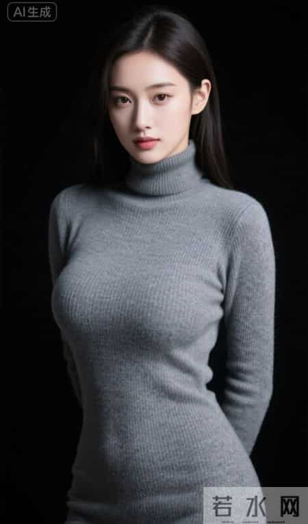 针织高领连衣裙的风采